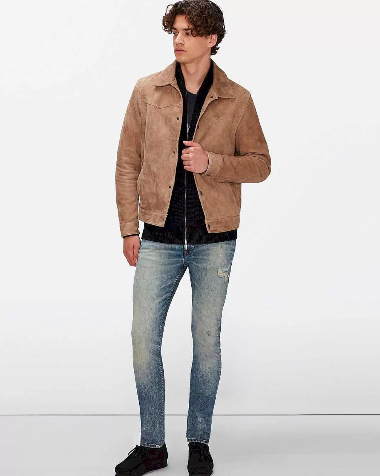 7 For All Mankind Westernjacke Aus Wildleder Bambus Cheap